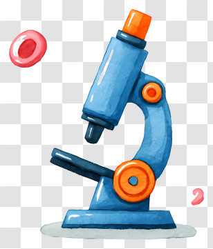 Biology Medical Research - Blue Microscope Illustration Transparent PNG