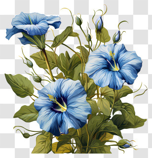 Blue Flowers - Beautiful Blue Flowers Transparent PNG