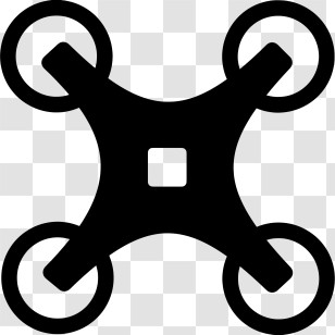 Drone - Silhouette Of Black Drone Icon Design Transparent PNG