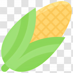 Maize - Yellow Corn With Green Leaves Transparent PNG