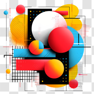 Learning Background - Abstract Geometric Art With Bold Colors And Shapes Transparent PNG