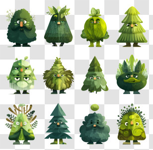 Forest - Cartoon Trees Transparent PNG