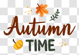Minimalist Autumn Time Logo - Autumn Time Handlettering Transparent PNG