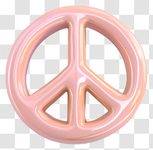 Peace Sign - 3D Pink Peace Symbol Transparent PNG