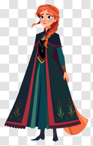 Frozen Anna Princess - Beautiful Animated Girl In Traditional Costume Transparent PNG