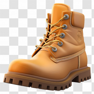 Safety Boots - Sturdy Brown Boot With Laces Transparent PNG