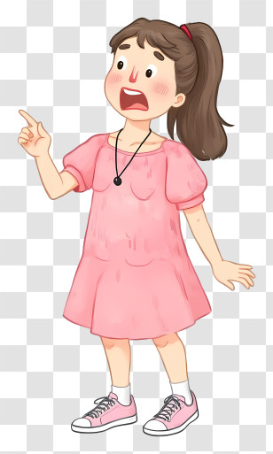 Surprised Woman - Surprised Girl In Pink Dress Transparent PNG