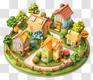 Land Real Estate - Miniature Village With Small, Colorful Houses Transparent PNG