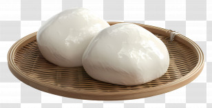 African Food - White Buns On A Bamboo Plate Transparent PNG
