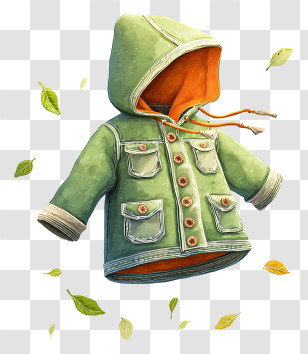 Floating Green Jacket - Floating Green Hooded Jacket Transparent PNG