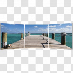 Triptych Wall Decal Photography Seascape - Canvas - Pier Transparent PNG