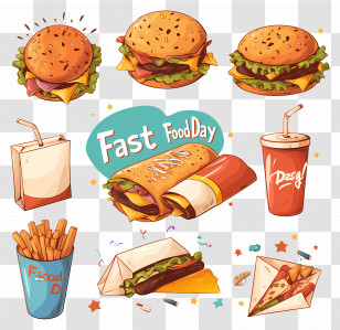National Fast Food Day - Fast Food Day Icon Set Transparent PNG