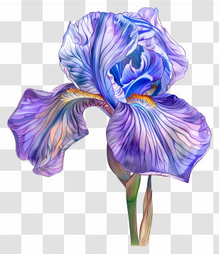 Iris Flower - Elegant Purple Iris Bloom Illustration Transparent PNG