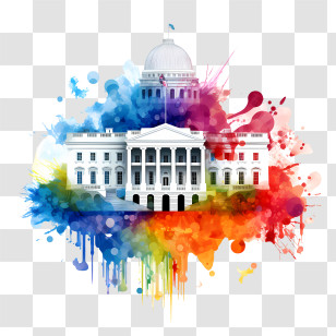 National Civic Pride Day - Colorful Capitol Building Illustration Transparent PNG