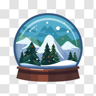 Christmas Snow Ball - Winter Scene Snow Globe Decor Transparent PNG