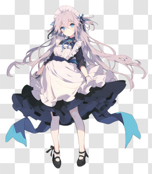 Anime Maid - Anime Maid Character In Elegant Dress Transparent PNG