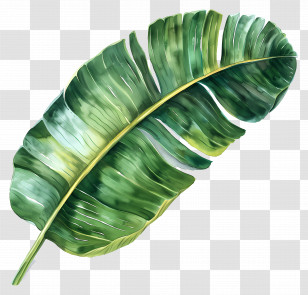 Banana Leaf - Tropical Green Banana Leaf Illustration Transparent PNG