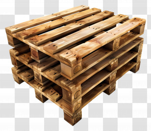 Wooden Pallets - Stacked Wooden Pallets For Transport And Storage Transparent PNG