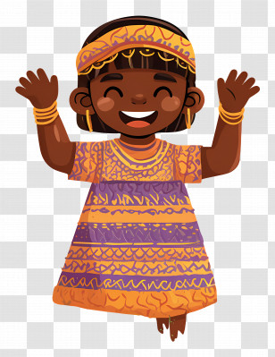 Africa Child Day - Cute Child In Traditional Clothing With Colorful Dress Transparent PNG
