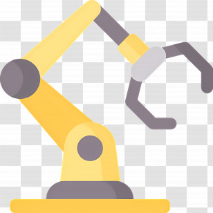 Robotic Arm - Yellow Robotic Arm For Automation Transparent PNG