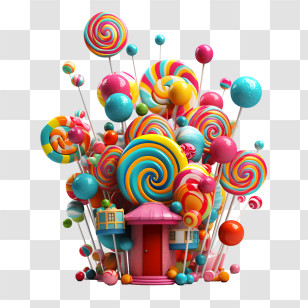 National Lollipop Day - Fantasy Candy Landscape With Lollipops Transparent PNG