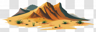 Desert Plateau - Desert Landscape With Sand And Mountains Transparent PNG