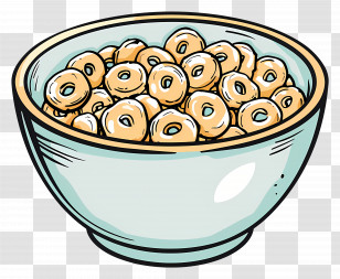 Bowl Of Cheerios - Bowl Of Tasty Cereal Cartoon Illustration Transparent PNG