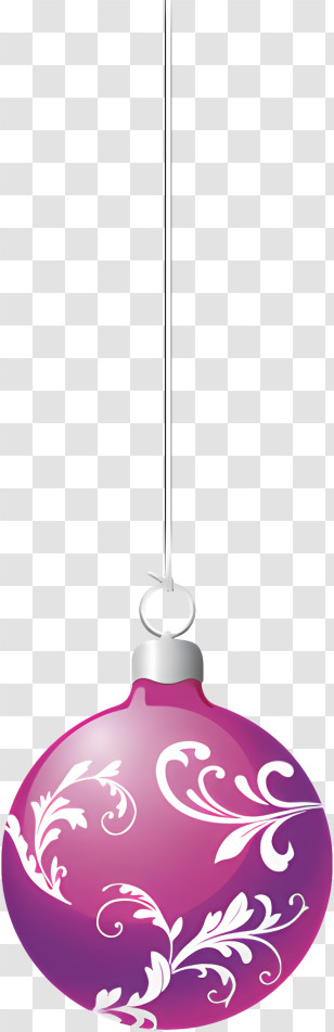 Purple And White Ornament - Purple Christmas Ornament With Decorative Pattern Transparent PNG