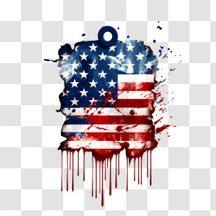 National Civic Pride Day - American Flag With Paint Splatter Transparent PNG