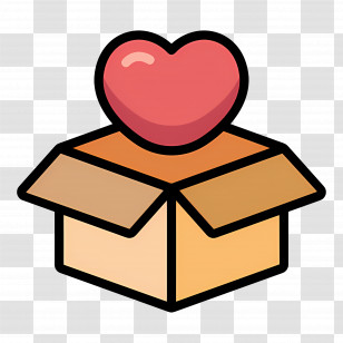 Donate Box - Gift Box With Lovable Red Heart Transparent PNG