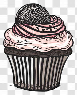 Oreo Cupcake - Delicious Cupcake With Oreo Topping Transparent PNG