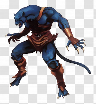 Evil Lait - Blue Beast Character Transparent PNG