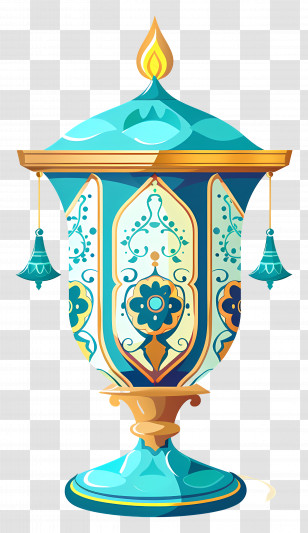 Eid Lamp - Beautiful Ornate Lamp With Intricate Patterns Transparent PNG