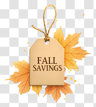 Autumn Fall Savings Tag - Fall Savings Price Tag Transparent PNG
