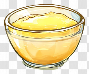 Desi Ghee - Glass Bowl Filled With Creamy Butter Transparent PNG