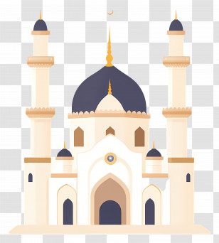 Masjid - Beautiful Mosque Illustration In Islamic Architecture Style Transparent PNG