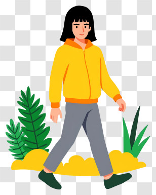 Man Doing Hiking - Girl Walking Outdoors Transparent PNG