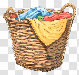 Laundry Basket - Laundry Basket With Clothes Transparent PNG