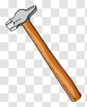 Hammer - Wooden Handle Hammer Transparent PNG