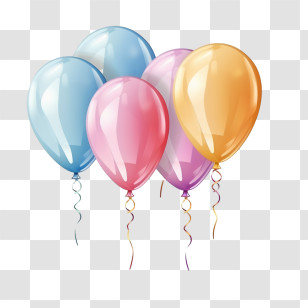Color Glossy Balloons - Bright And Colorful Party Balloons For Celebrations Transparent PNG