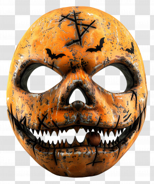 Halloween Mask - Scary Pumpkin Skull Mask Transparent PNG