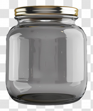 Glass Jar - Glass Jar With Golden Lid Transparent PNG