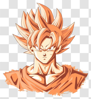 Goku - Anime Character In Monochromatic Art Style Transparent PNG