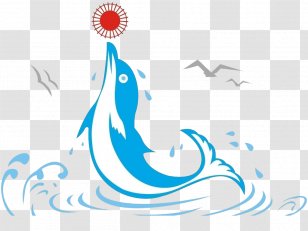 Dolphin Drawing Illustration - Fish - Blue Playing With Ball Transparent PNG
