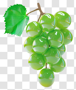 Green Grapes - Cluster Of Fresh Green Grapes Transparent PNG