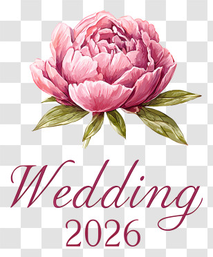 Wedding - Pink Flower Wedding 2026 Illustration Transparent PNG