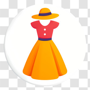 Clothing Icon - Dress And Hat Illustration Transparent PNG