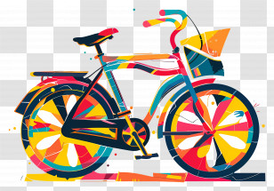 World Bicycle Day - Colorful Bicycle In Artistic Style Transparent PNG