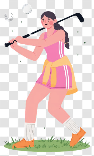 Summer Woman - Girl Playing Golf Transparent PNG