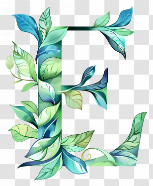 Letter E - Floral Letter E Illustration Transparent PNG